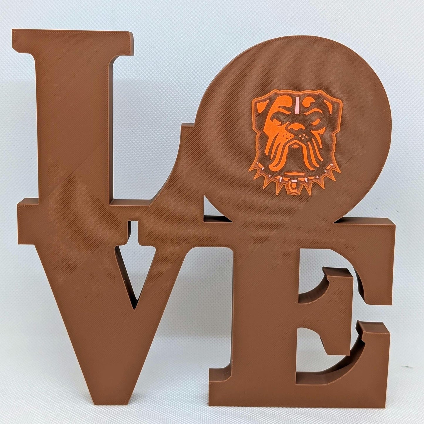Cleveland Browns Dog Pound Love Park Sign - LOVE Statue For Mancave