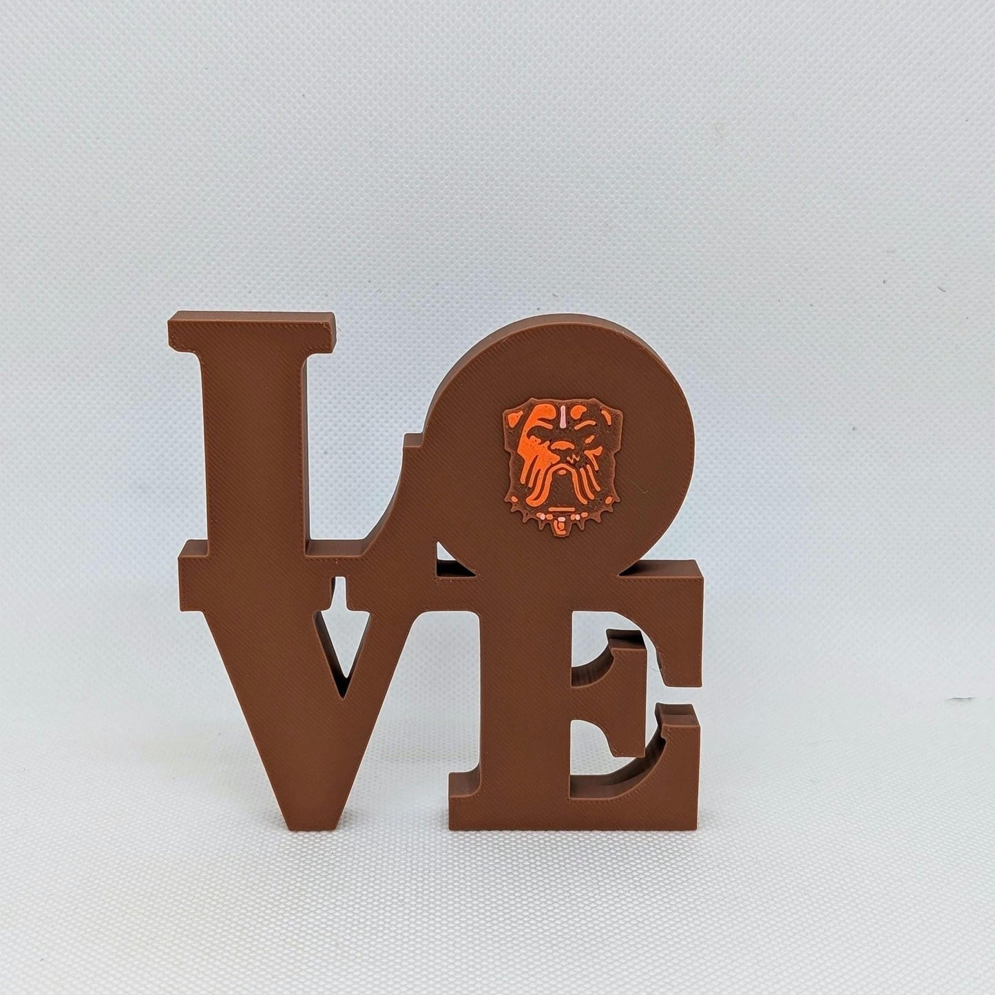 Cleveland Browns Dog Pound Love Park Sign - LOVE Statue For Mancave