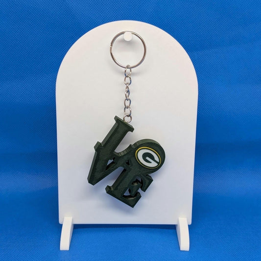 Green Bay Packers Keychain - Packers Love Park Keychain 2x2 Inches