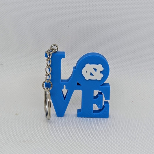 University of North Carolina UNC Tar Heels Keychain -  Love Park Keychain 2x2 Inches