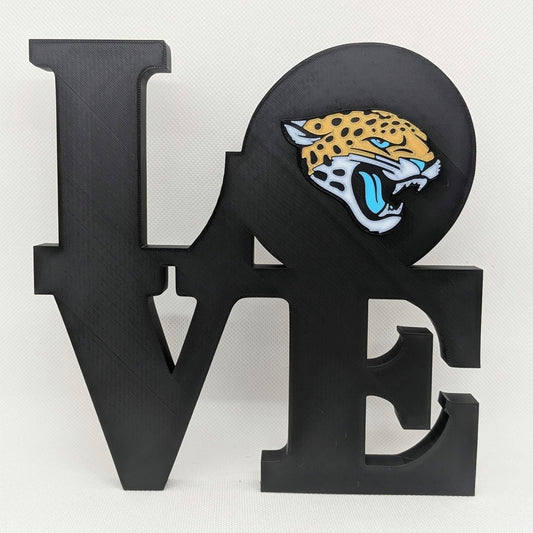 Jacksonville Jaguars Love Park Sign - LOVE Statue For Mancave - 8x8 inches
