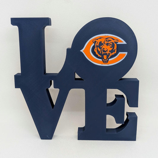 Chicago Bears Love Park Sign - LOVE Statue For Mancave