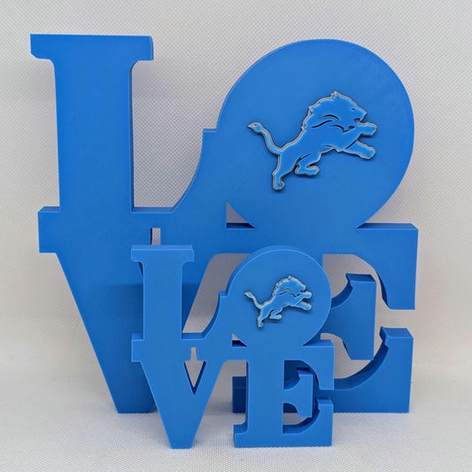 Detroit Lions Love Park Sign -  LOVE sign For Mancave