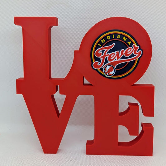 Indiana Fever Love Park Sign - LOVE Statue For Mancave/She-Shed - 8x8 inches