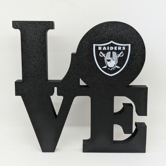 Las Vegas Raiders Love Park Sign - LOVE Statue For Mancave - 8x8 inches