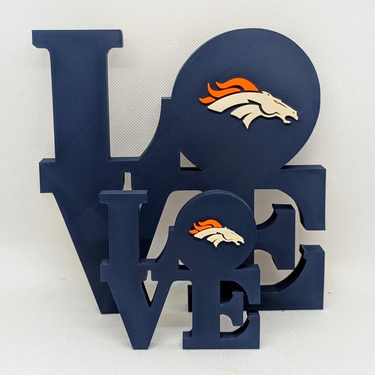 Denver Broncos Love Park Sign -  LOVE sign For Mancave