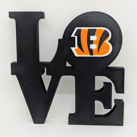 Cincinnati Bengals Love Park Sign - LOVE Statue For Mancave - 8x8 inches