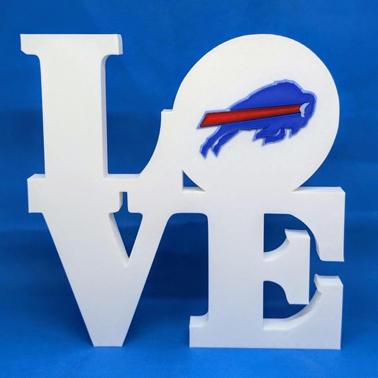 NFL Buffalo Bills Love Park Sign - LOVE sign For Mancave (Multi colored) - 8x8 inches