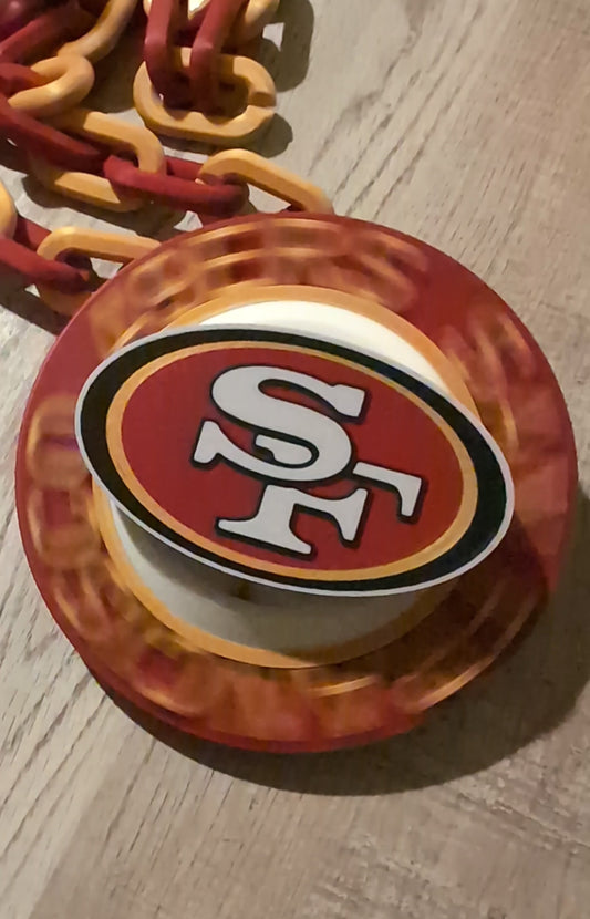 NFL San Francisco 49ers Hype Chain Necklace with Spinner