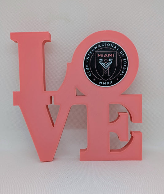 MLS Soccer Inter Miami CF Love Park Sign - LOVE Statue For Mancave - 8x8 inches