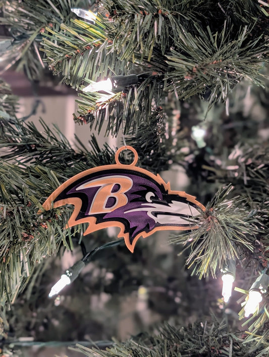 Baltimore Ravens Christmas Ornament - Ravens Ornament - 4x3 Inches