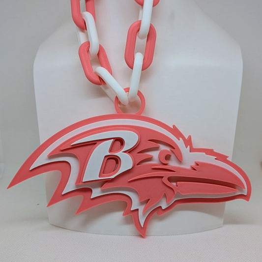 Breast Cancer Awareness Pink Baltimore Ravens Oversized Pendant Necklace