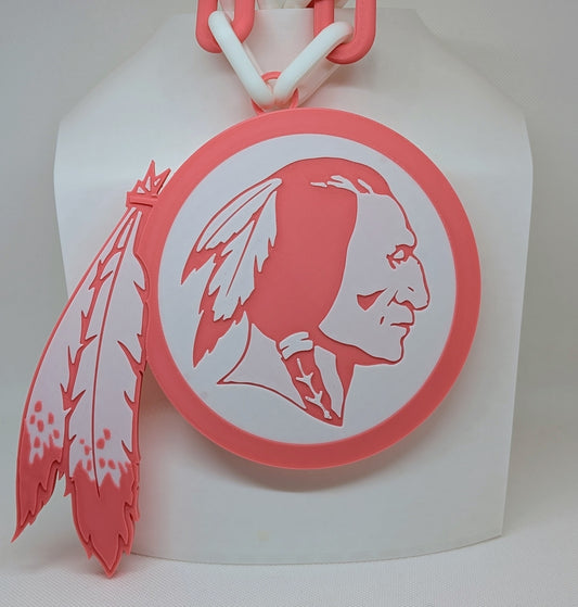 Breast Cancer Awareness Pink Throwback Washington Redskins Oversized Pendant Necklace